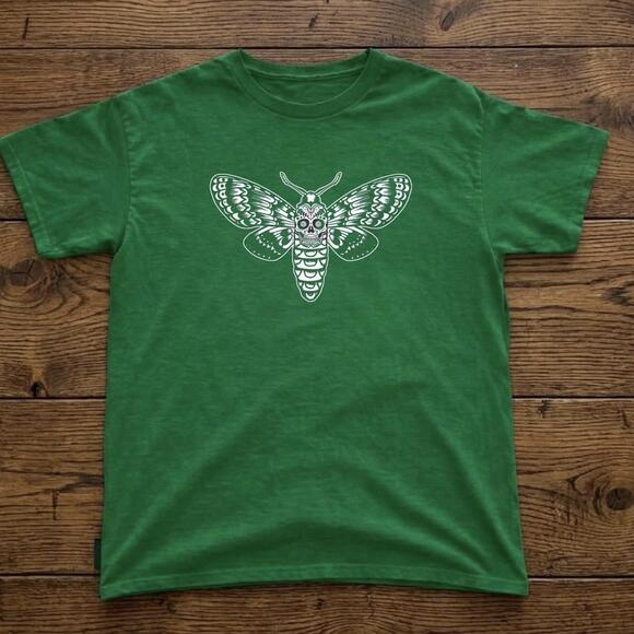 Tops - Green Moth Skull Tee